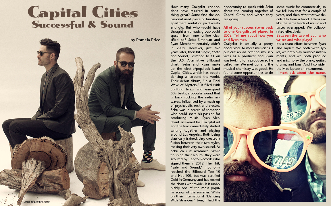 Capital Cities, interview by Pamela Price
