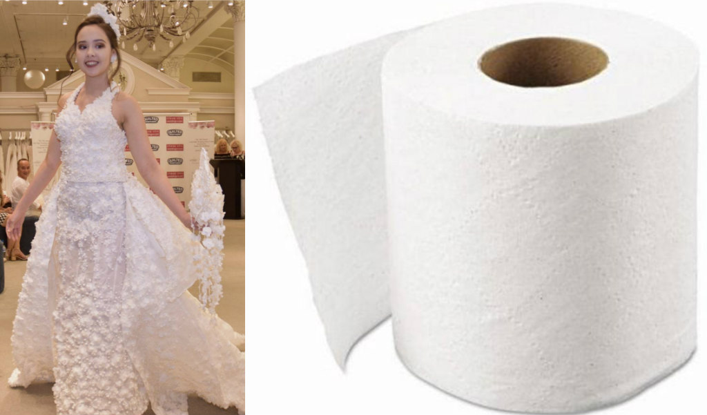 These gorgeous wedding dresses are made from toilet paper