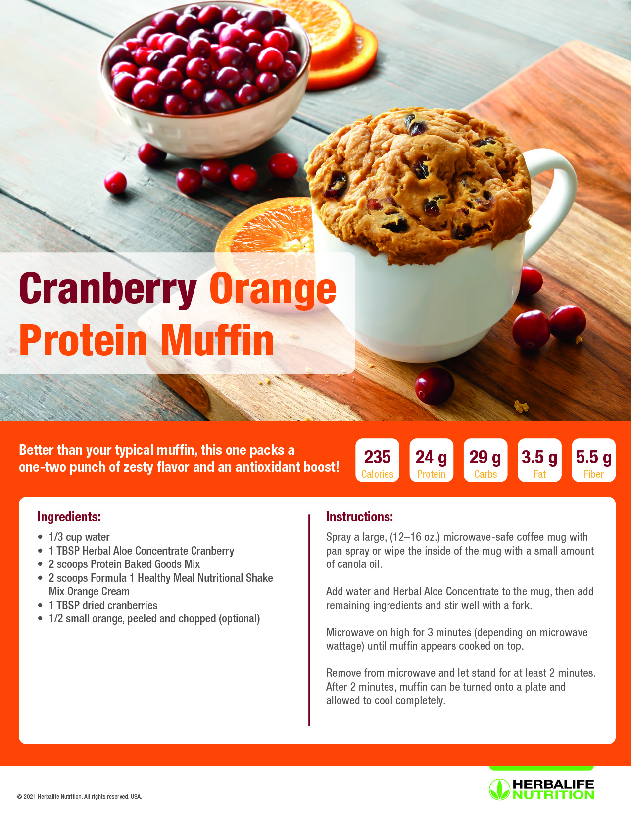 herbalife nutrition, protein baked goods, cranberry muffin recipe