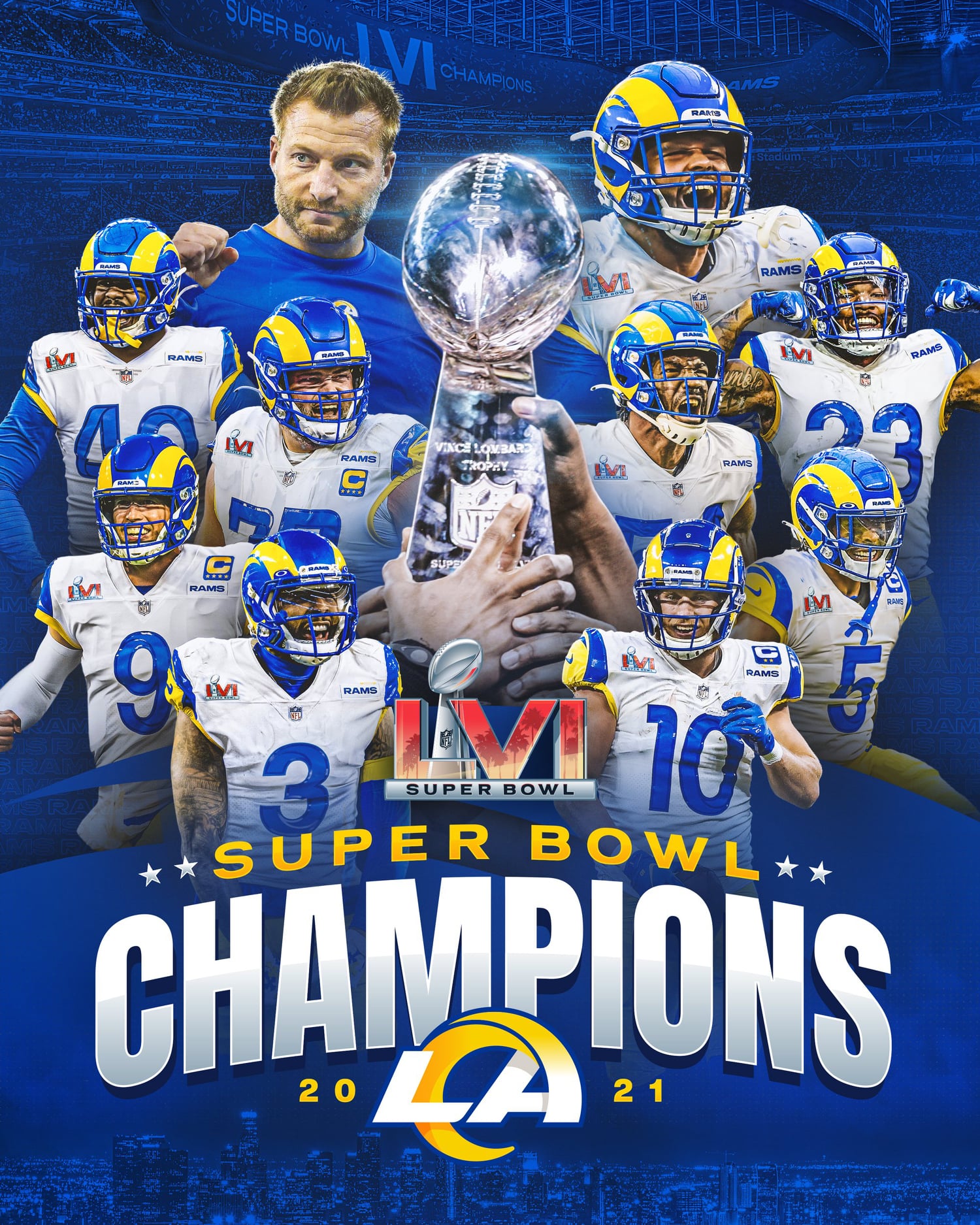 Los Angeles Rams Super Bowl LVI Champions Framed 20'' x 24'' Collage with  Game-Used Confetti