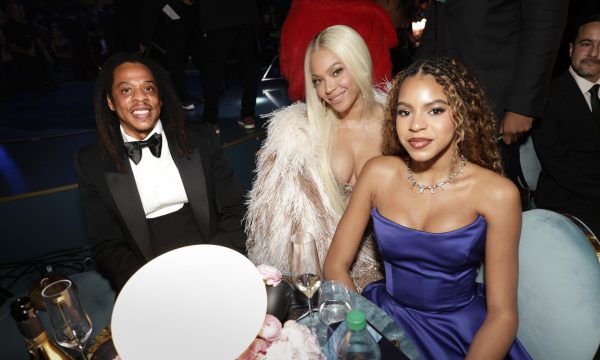 Jay-Z, Beyonce and Blue Ivy Carter at The 67th Annual Grammy Awards, airing live from Crypto.com Arena in Los Angeles, California, Sunday, Feb. 2 (8:00-11:30 PM, live ET/5:00-8:30 PM, live PT) on the CBS Television Network, and streaming live and on demand on Paramount+.* Photo: Francis Specker/CBS ©2025 CBS Broadcasting, Inc. All Rights Reserved.