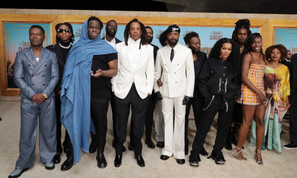 LOS ANGELES, CALIFORNIA - JANUARY 05: (L-R) David Oyelowo, RJ Cyler, director Jeymes Samuel, producer Jay-Z,  Nicholas Pinnock, LaKeith Stanfield, Caleb McLaughlin, Babs Olusanmokun, Teyana Taylor, SAINt JHN, Anna Diop and Alfre Woodard at the LA Red Carpet Premiere of THE BOOK OF CLARENCE at the Academy Museum of Motion Pictures on January 05, 2024 in Los Angeles, California. (Photo by Eric Charbonneau/Getty Images for Sony Pictures)