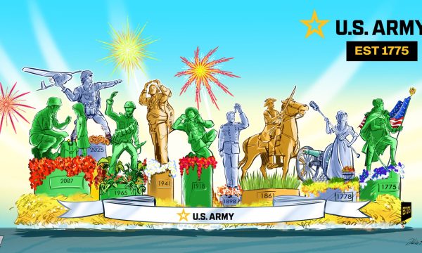 Official rendering of the U.S. Army's float in the 136th Tournament of Roses® Parade.