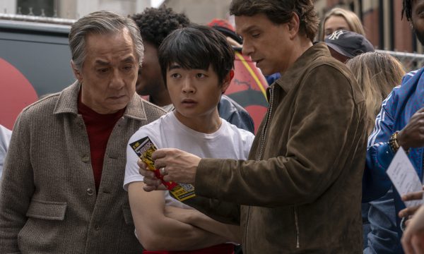 (L-R) Jackie Chan, Ben Wang and Ralph Macchio in Columbia Pictures KARATE KID: LEGENDS